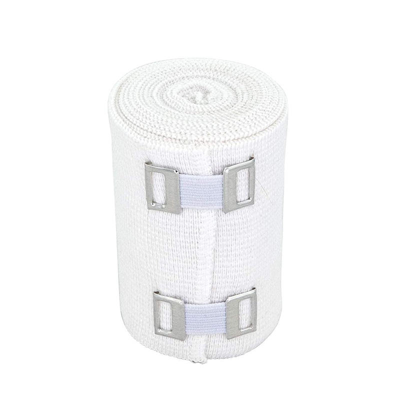 Comfortable White Elastic Cotton Sports Bandages with Clip 