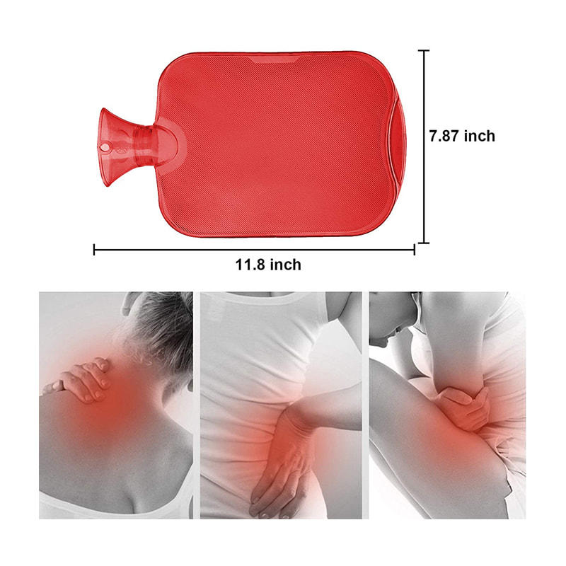 Rubber 2L Hot Water Bottle with Knitted Cover for Cramps Pain Relief 