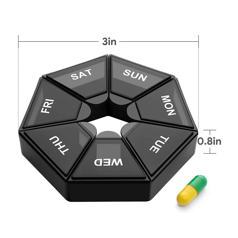Portable Extra Large Weekly Pill Organizer for Medicine 