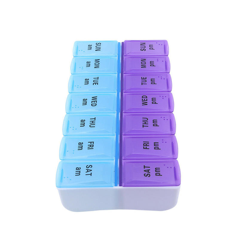 New Medication Weekly Pill Dispenser with Push Button 