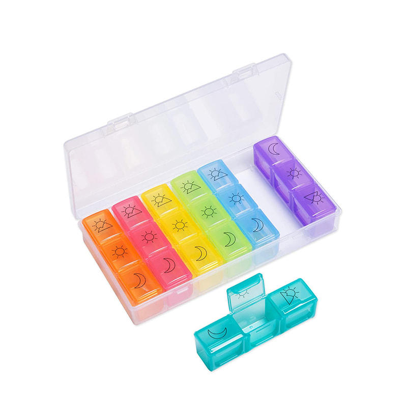Portable Lightweight Large Daily Weekly Pill Organizer 