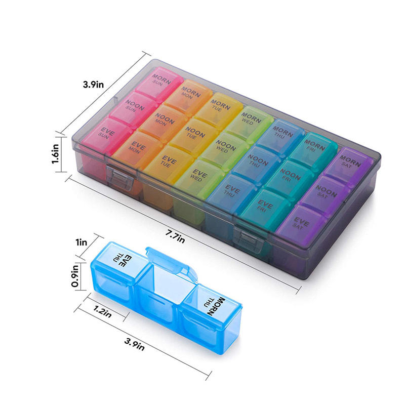 Portable Lightweight Large Daily Weekly Pill Organizer 