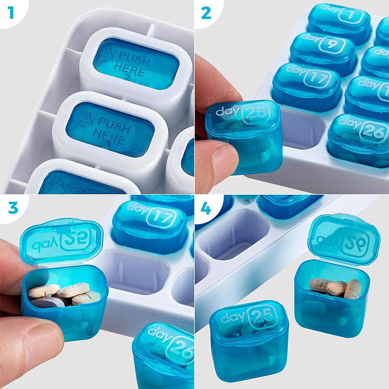 Prescription Removable Pop Out Monthly Pill Organizer 