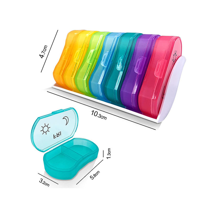 Home Plastic Rainbow Weekly Vitamin Dispenser 