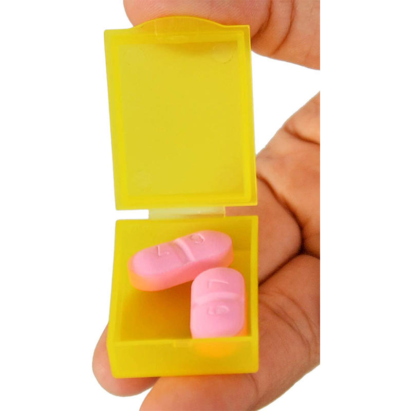 Small Portable Plastic Pill Storage Box with Cutter 