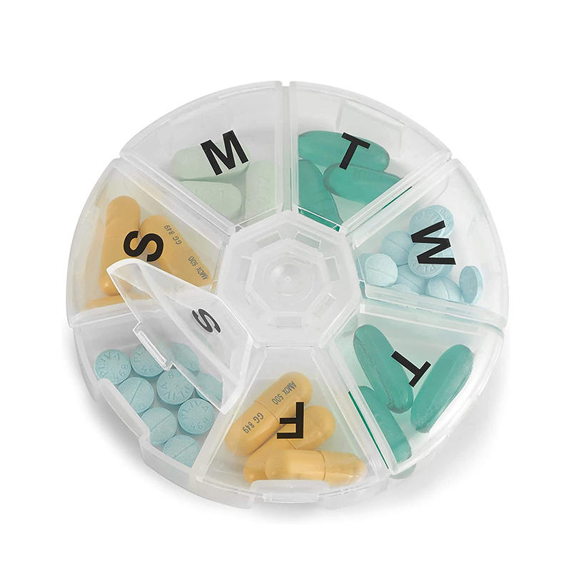 Round Portable Small Weekly Medicine Planner 