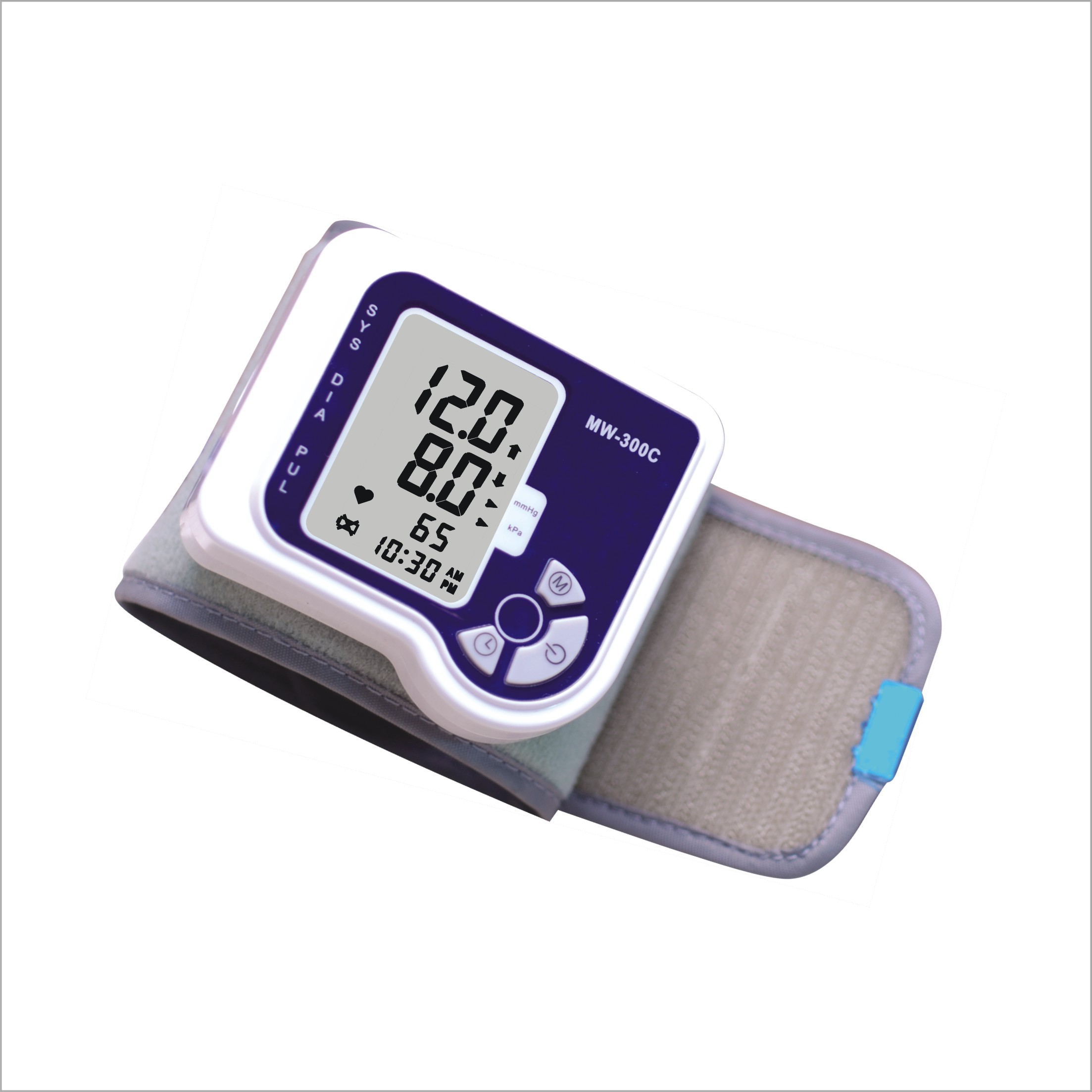 Wrist Digital Sphygmomanometer 60 Group Memories Clock Display