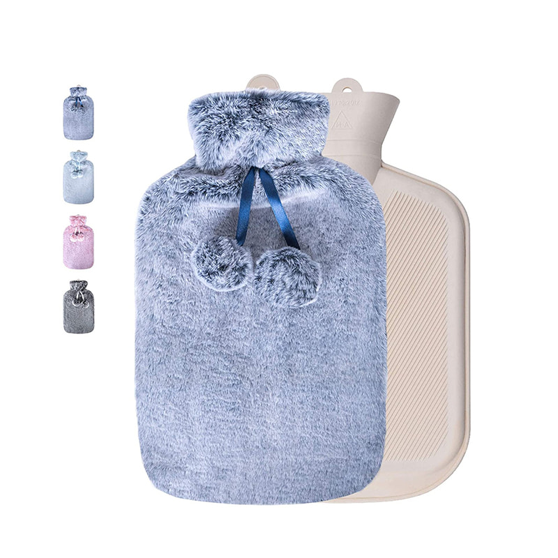 Natural Rubber 2L Hot Therapy Water Bag with Soft Cover for Pain Relief 