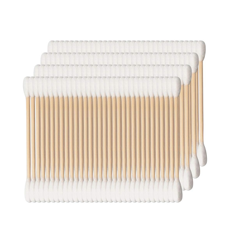 Biodegradable Sterile White Cotton Bud with Wooden Sticker 