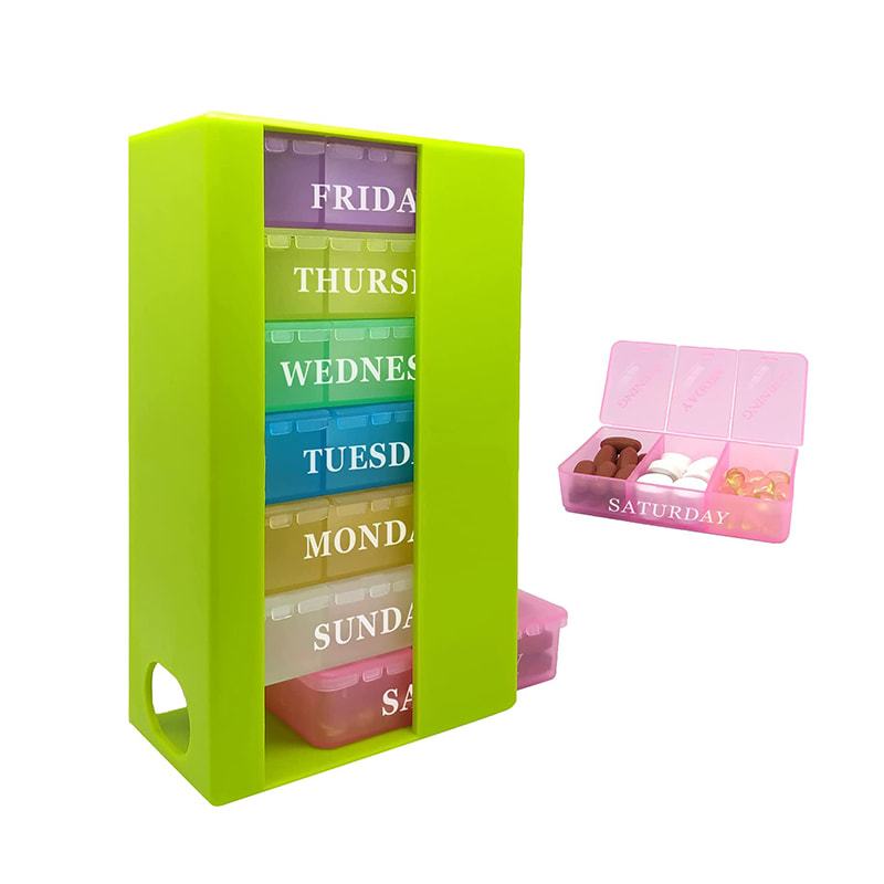Stackable Pocket Daily 3 Times a Day Pill Organizer 