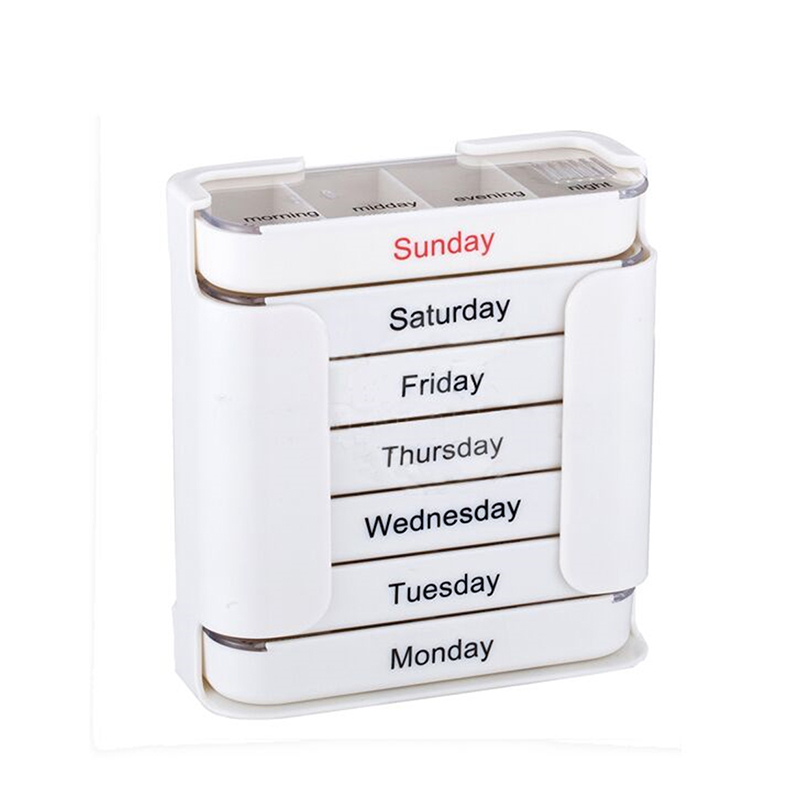 7 Day 28 Compartment Plastic Travel Medicine Pill Box 