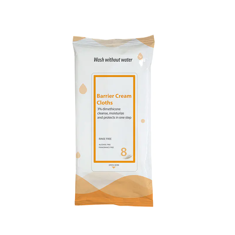 Hypoallergenic Disposable Premoistened Barrier Cream Cloths for Incontinence Skin Care 