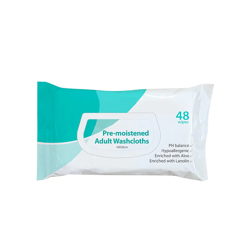 Disposable Premoistened Adult Washcloths for Personal Cleansing
