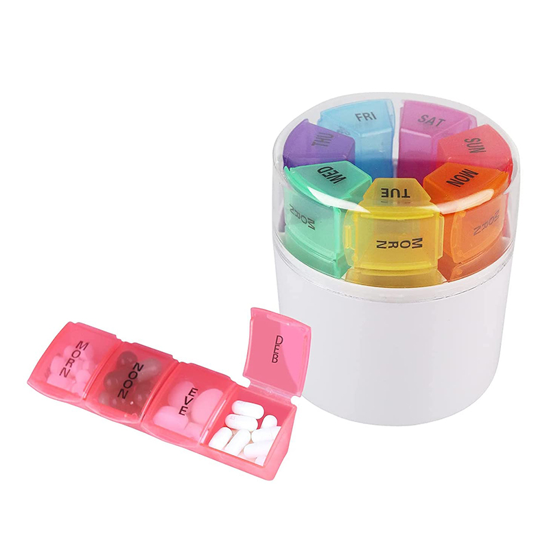 Convenient Prescription Medication Weekly 4 Times a Day Pill Organizer 