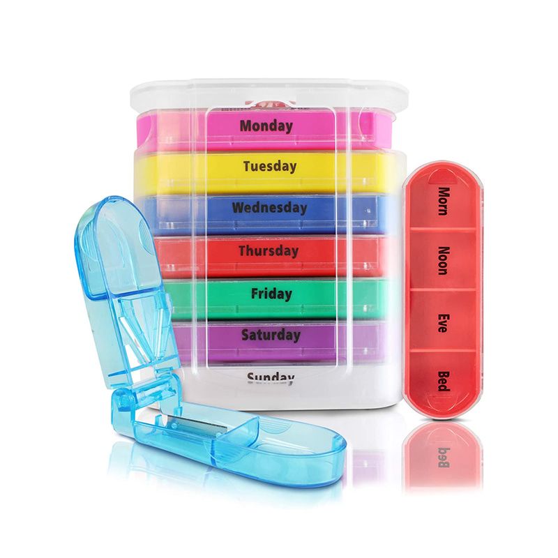 Dispensador de pastillas semanal de protección promocional con cortador de pastillas 
